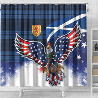Scottish-American Heritage Month Shower Curtain USA Eagle with Scottish Traditional Costume