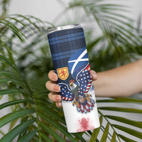 Scottish-American Heritage Month Skinny Tumbler USA Eagle with Scottish Traditional Costume