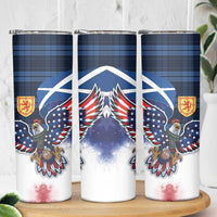 Scottish-American Heritage Month Skinny Tumbler USA Eagle with Scottish Traditional Costume