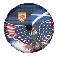 Scottish-American Heritage Month Spare Tire Cover USA Eagle with Scottish Traditional Costume