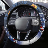 Scottish-American Heritage Month Steering Wheel Cover USA Eagle with Scottish Traditional Costume