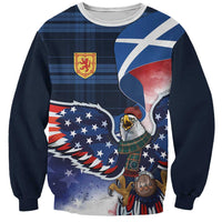 Scottish-American Heritage Month Sweatshirt USA Eagle with Scottish Traditional Costume