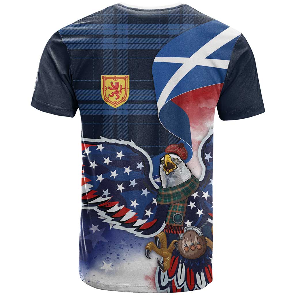 Scottish-American Heritage Month T Shirt USA Eagle with Scottish Traditional Costume