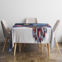 Scottish-American Heritage Month Tablecloth USA Eagle with Scottish Traditional Costume