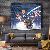 Scottish-American Heritage Month Tapestry USA Eagle with Scottish Traditional Costume