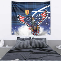 Scottish-American Heritage Month Tapestry USA Eagle with Scottish Traditional Costume