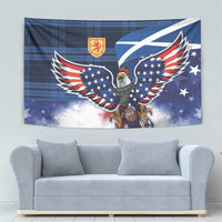 Scottish-American Heritage Month Tapestry USA Eagle with Scottish Traditional Costume
