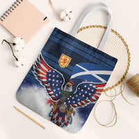 Scottish-American Heritage Month Tote Bag USA Eagle with Scottish Traditional Costume