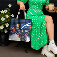 Scottish-American Heritage Month Tote Bag USA Eagle with Scottish Traditional Costume