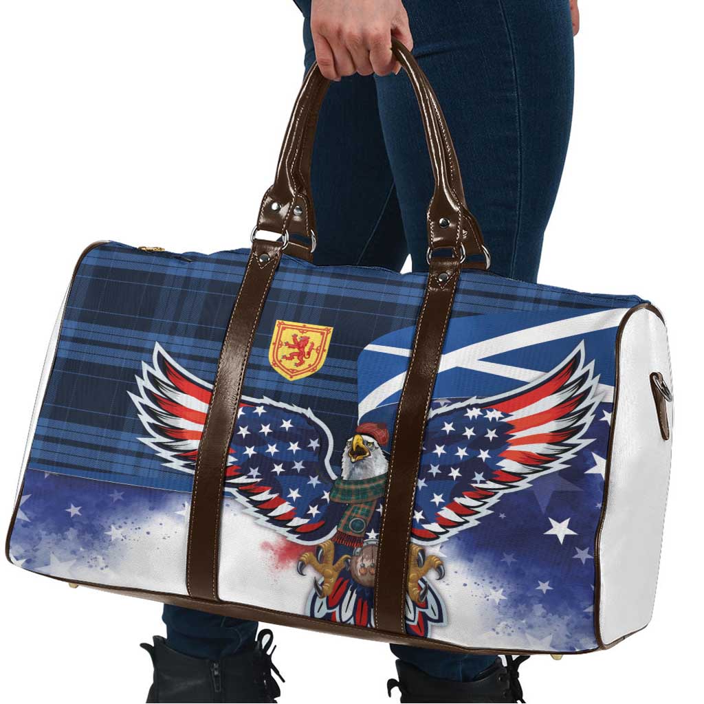 Scottish-American Heritage Month Travel Bag USA Eagle with Scottish Traditional Costume
