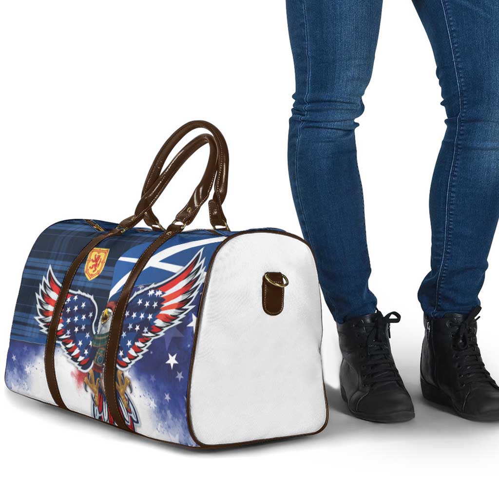 Scottish-American Heritage Month Travel Bag USA Eagle with Scottish Traditional Costume