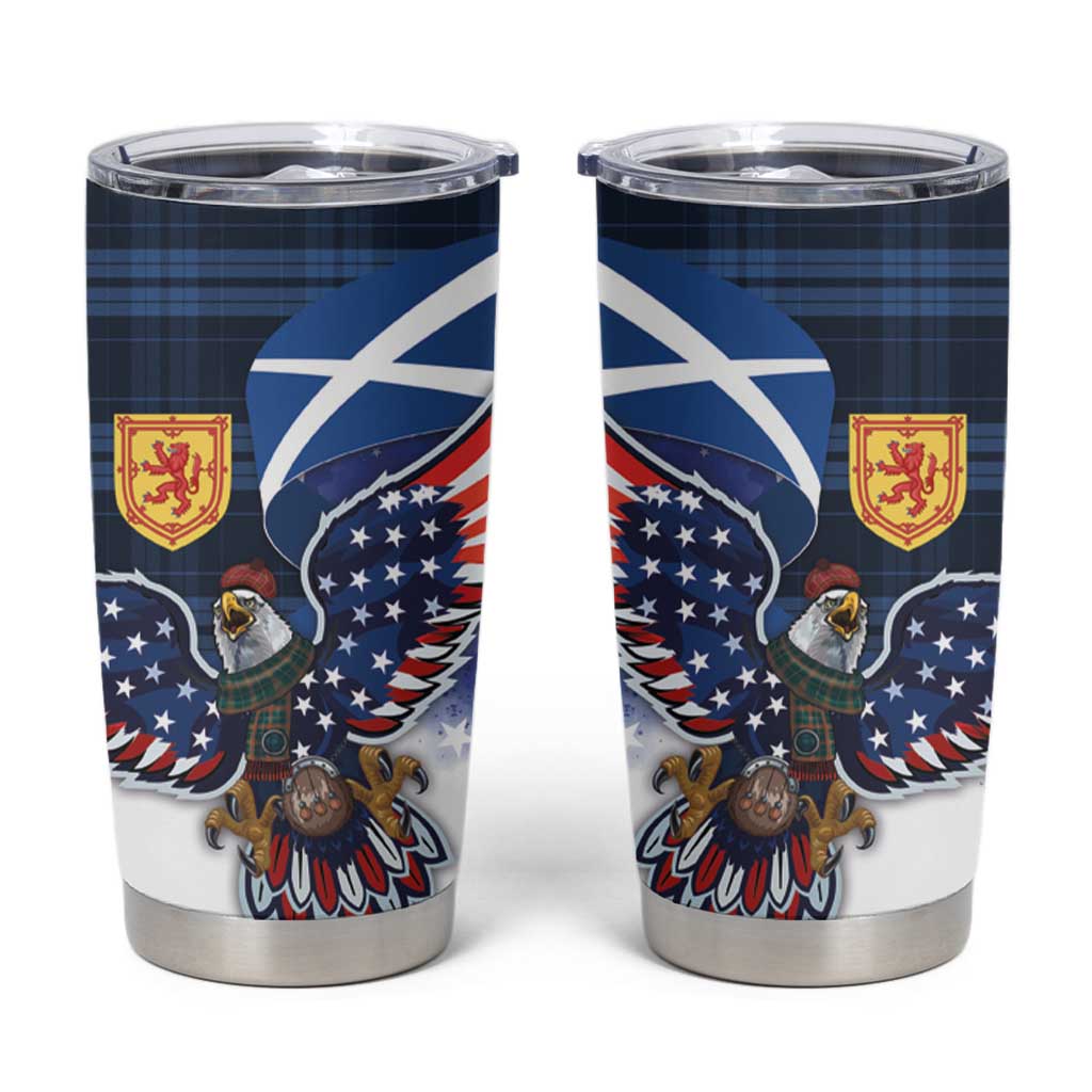 Scottish-American Heritage Month Tumbler Cup USA Eagle with Scottish Traditional Costume