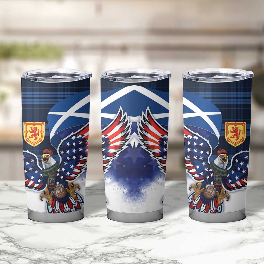 Scottish-American Heritage Month Tumbler Cup USA Eagle with Scottish Traditional Costume