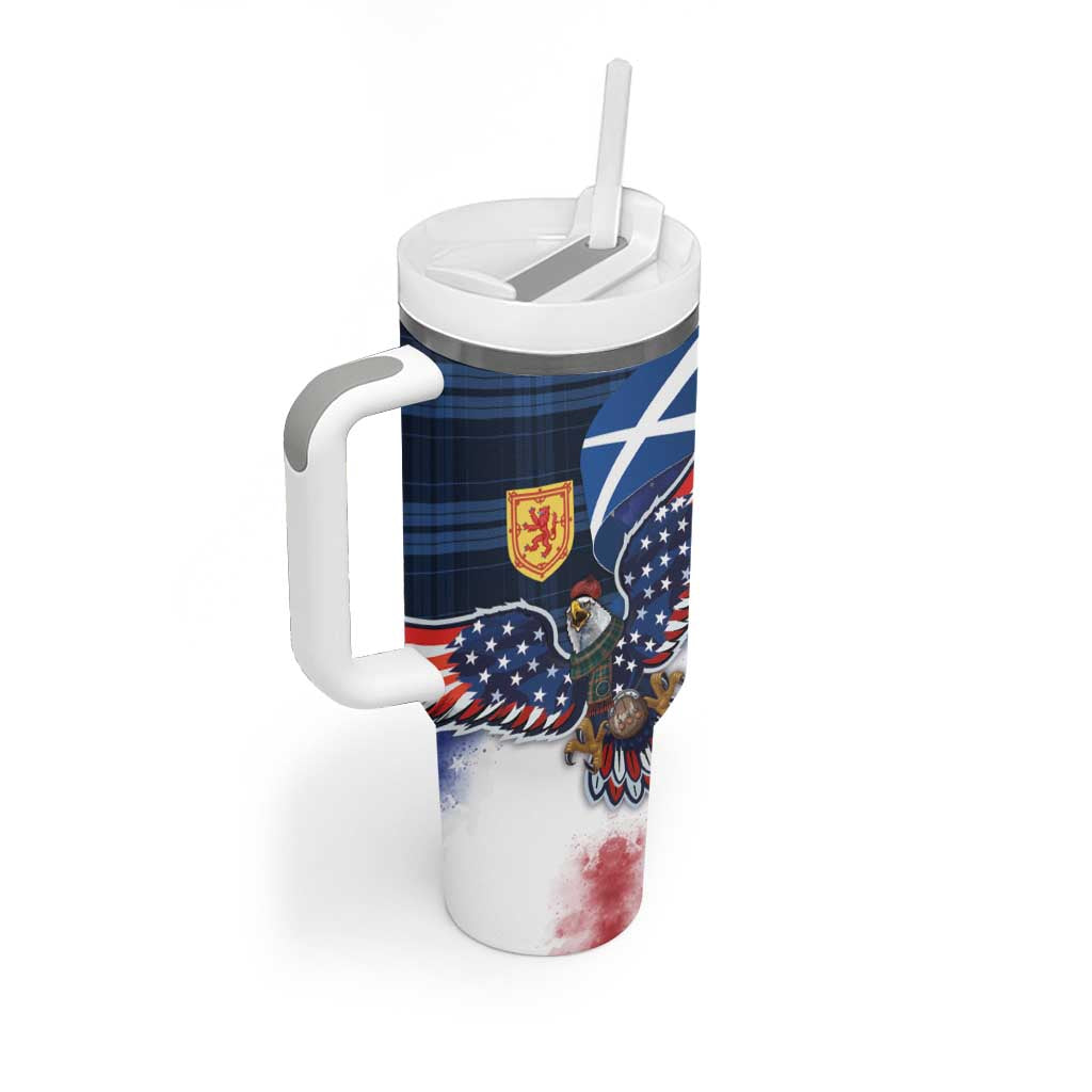 Scottish-American Heritage Month Tumbler With Handle USA Eagle with Scottish Traditional Costume