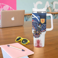 Scottish-American Heritage Month Tumbler With Handle USA Eagle with Scottish Traditional Costume