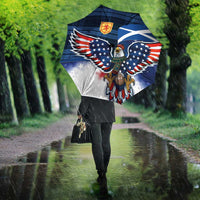 Scottish-American Heritage Month Umbrella USA Eagle with Scottish Traditional Costume