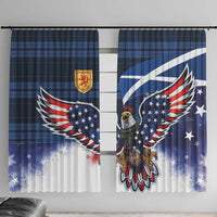 Scottish-American Heritage Month Window Curtain USA Eagle with Scottish Traditional Costume