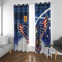Scottish-American Heritage Month Window Curtain USA Eagle with Scottish Traditional Costume