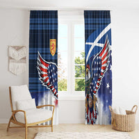 Scottish-American Heritage Month Window Curtain USA Eagle with Scottish Traditional Costume