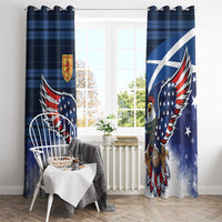 Scottish-American Heritage Month Window Curtain USA Eagle with Scottish Traditional Costume