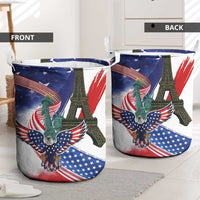 French-American Heritage Month Laundry Basket Dual Heritage and National Flag