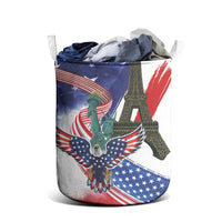 French-American Heritage Month Laundry Basket Dual Heritage and National Flag