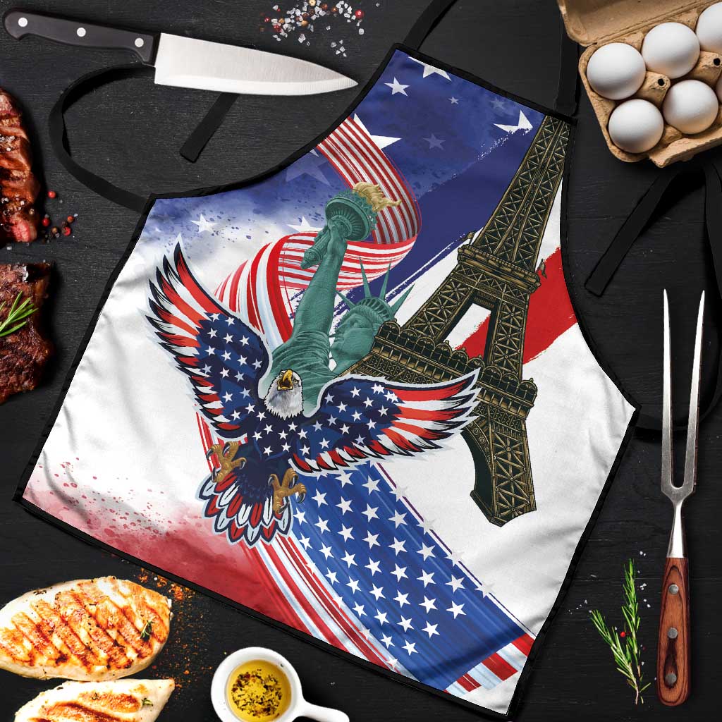 French-American Heritage Month Apron Dual Heritage and National Flag
