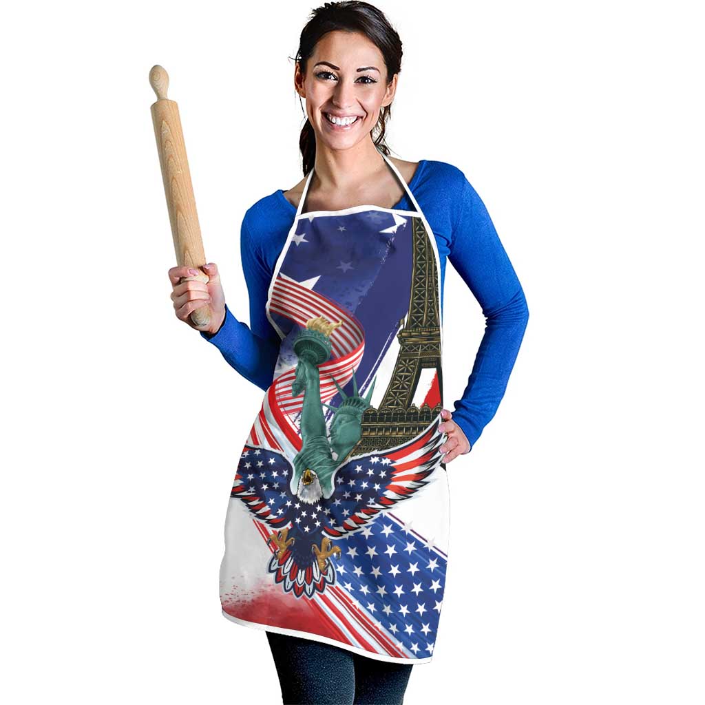 French-American Heritage Month Apron Dual Heritage and National Flag