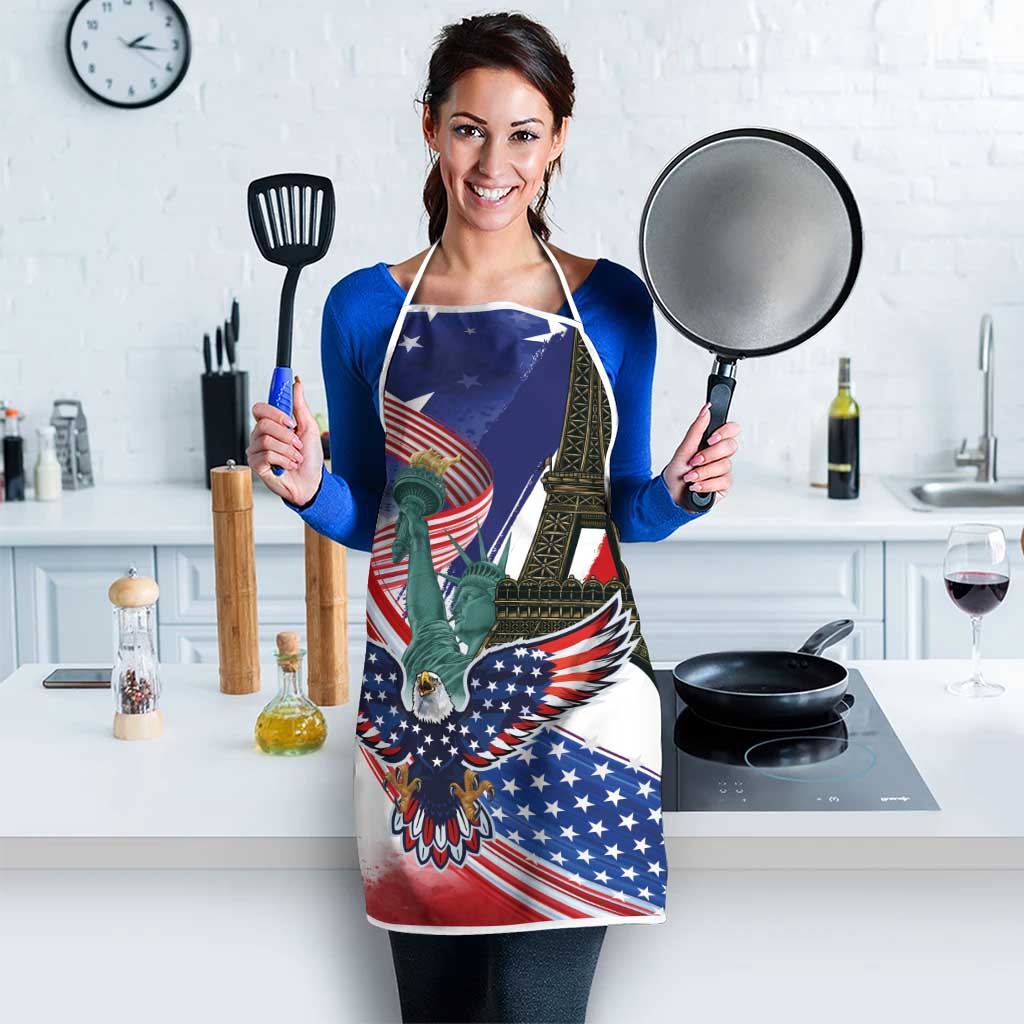 French-American Heritage Month Apron Dual Heritage and National Flag