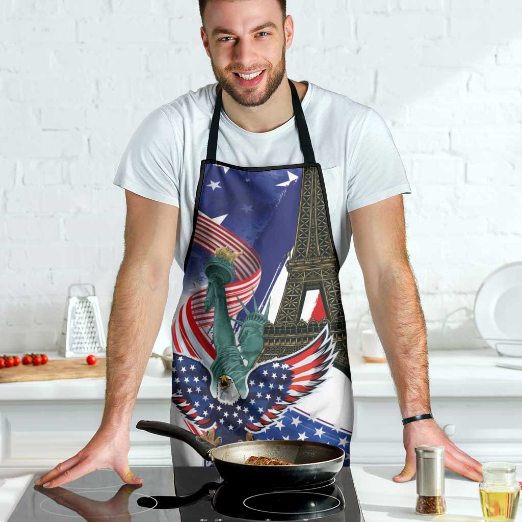 French-American Heritage Month Apron Dual Heritage and National Flag