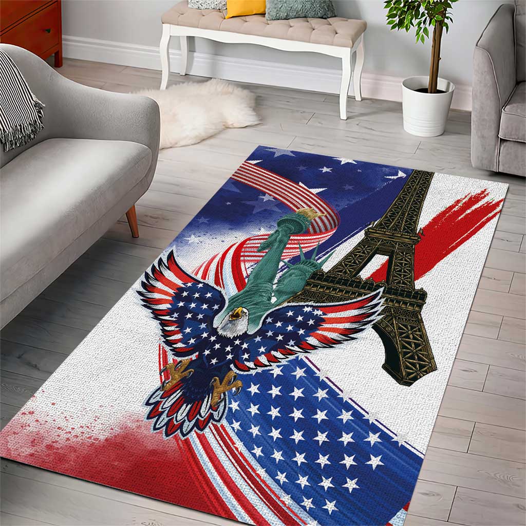 French-American Heritage Month Area Rug Dual Heritage and National Flag