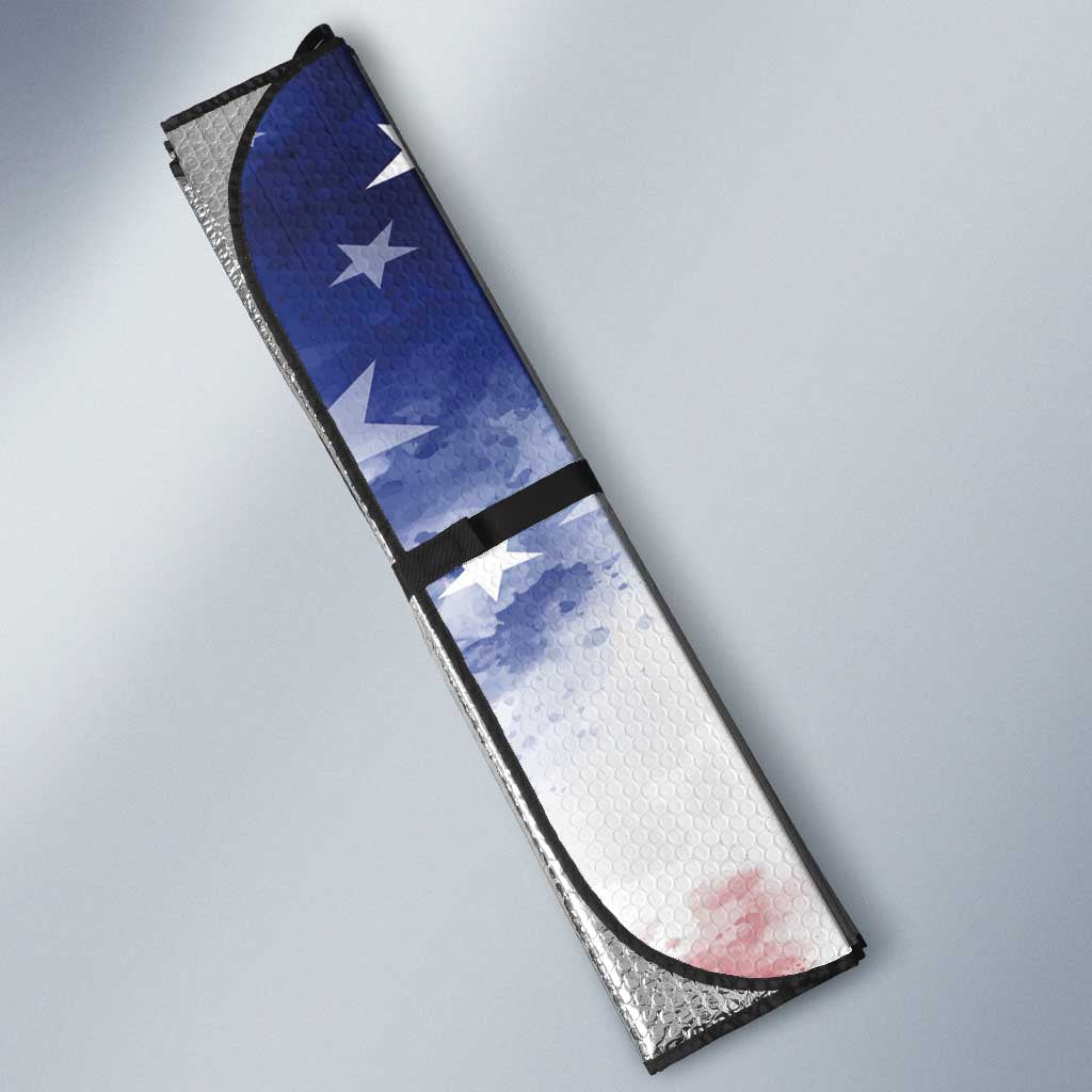 French-American Heritage Month Auto Sun Shade Dual Heritage and National Flag