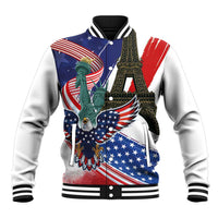 French-American Heritage Month Baseball Jacket Dual Heritage and National Flag