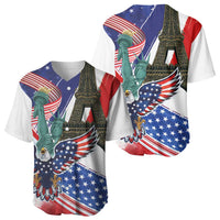 French-American Heritage Month Baseball Jersey Dual Heritage and National Flag