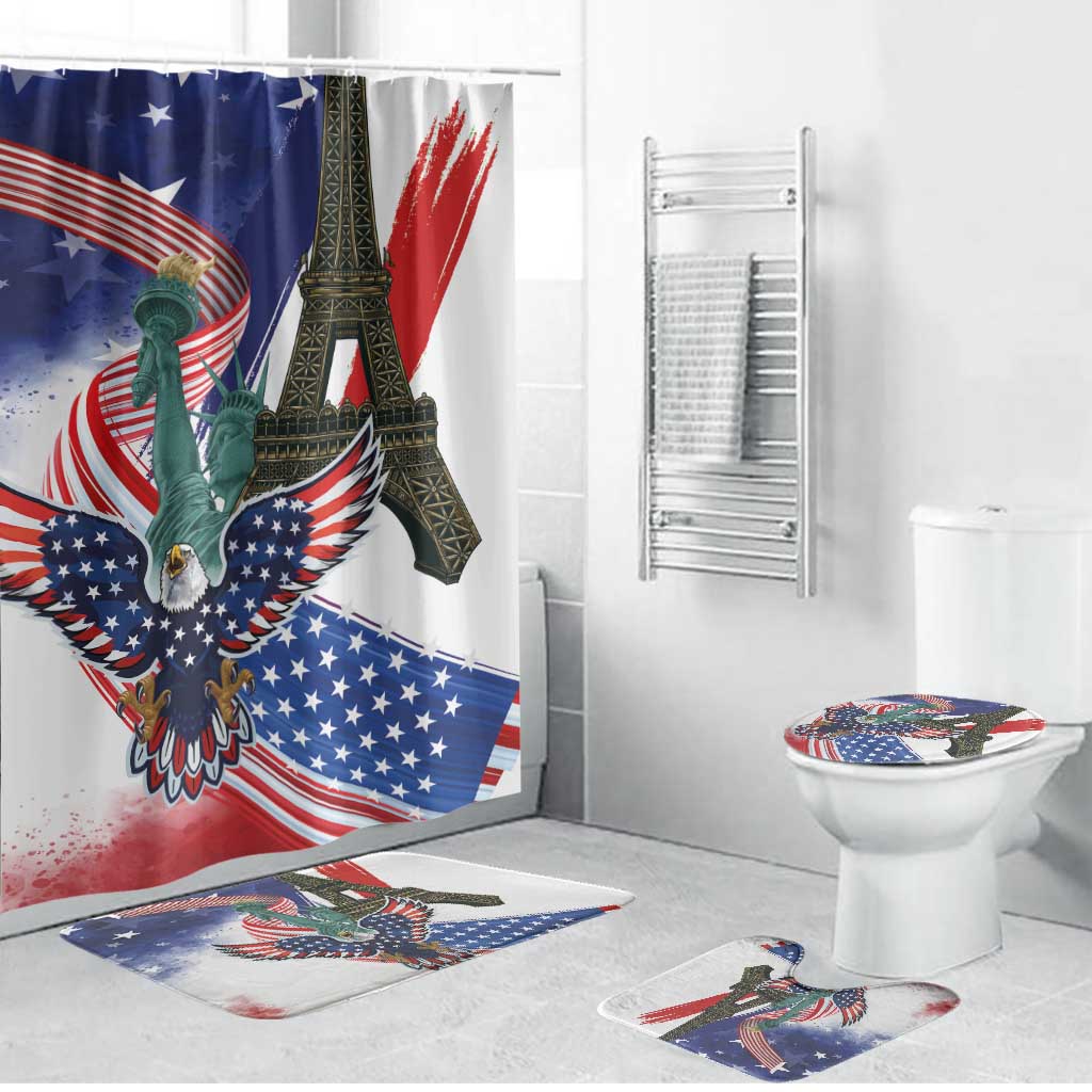 French-American Heritage Month Bathroom Set Dual Heritage and National Flag