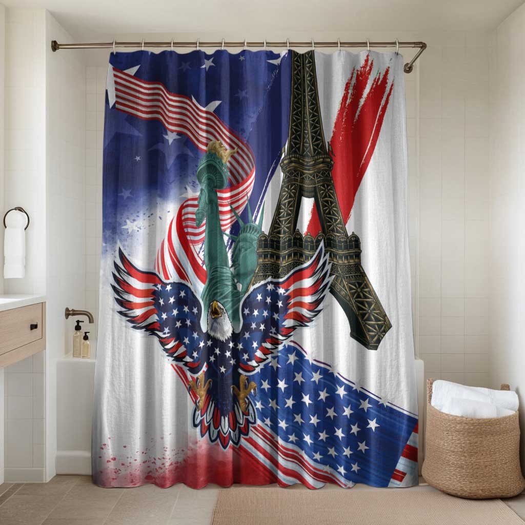 French-American Heritage Month Bathroom Set Dual Heritage and National Flag