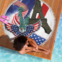 French-American Heritage Month Beach Blanket Dual Heritage and National Flag