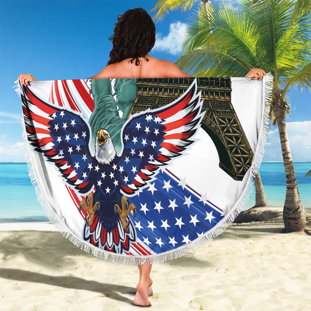 French-American Heritage Month Beach Blanket Dual Heritage and National Flag