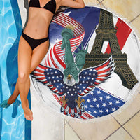 French-American Heritage Month Beach Blanket Dual Heritage and National Flag