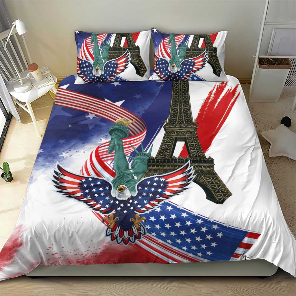 French-American Heritage Month Bedding Set Dual Heritage and National Flag