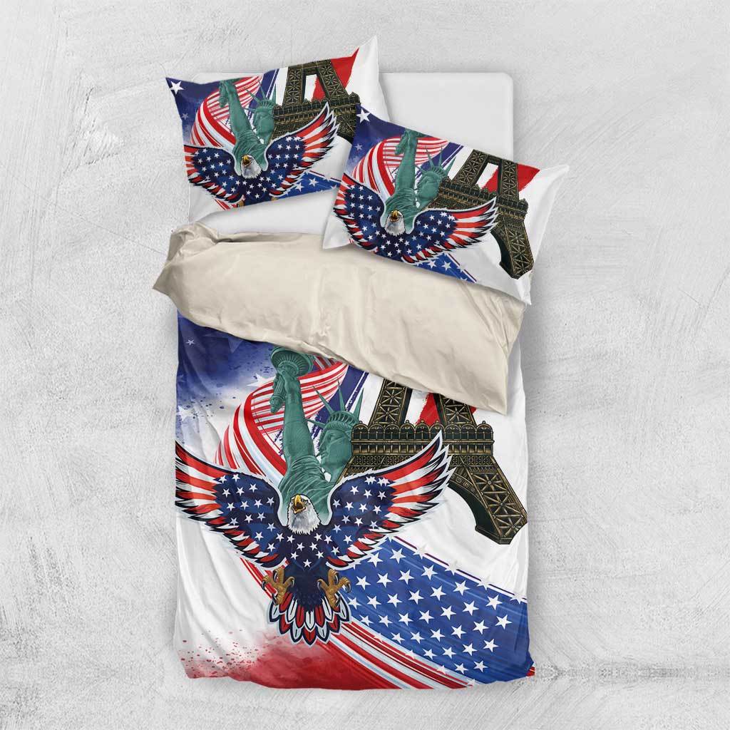 French-American Heritage Month Bedding Set Dual Heritage and National Flag