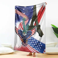 French-American Heritage Month Blanket Dual Heritage and National Flag