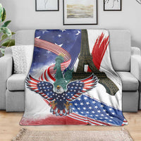 French-American Heritage Month Blanket Dual Heritage and National Flag