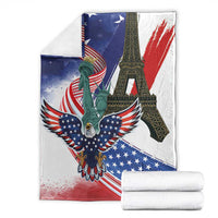 French-American Heritage Month Blanket Dual Heritage and National Flag