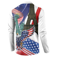 French-American Heritage Month Button Sweatshirt Dual Heritage and National Flag