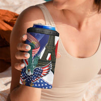 French-American Heritage Month 4 in 1 Can Cooler Tumbler Dual Heritage and National Flag