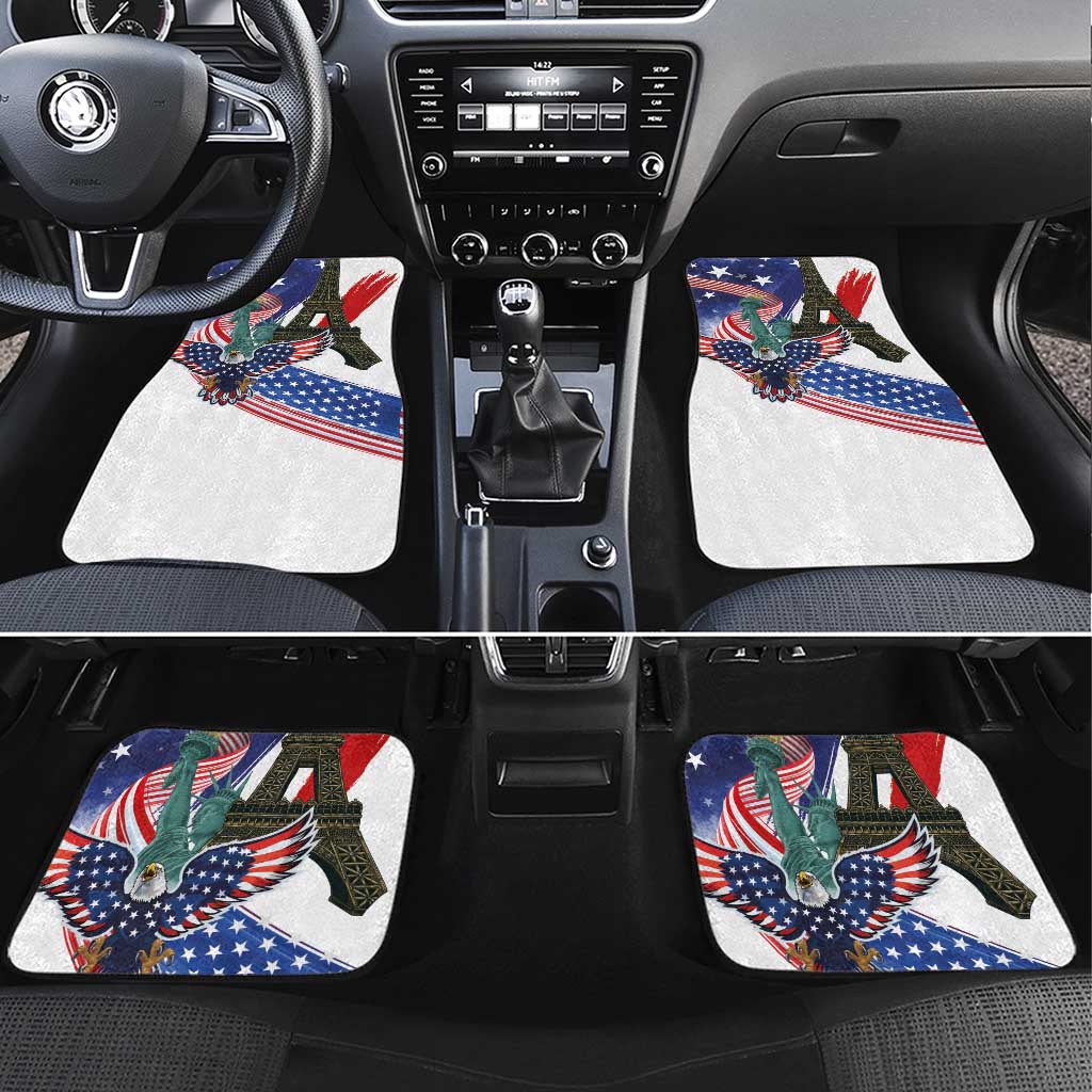 French-American Heritage Month Car Mats Dual Heritage and National Flag