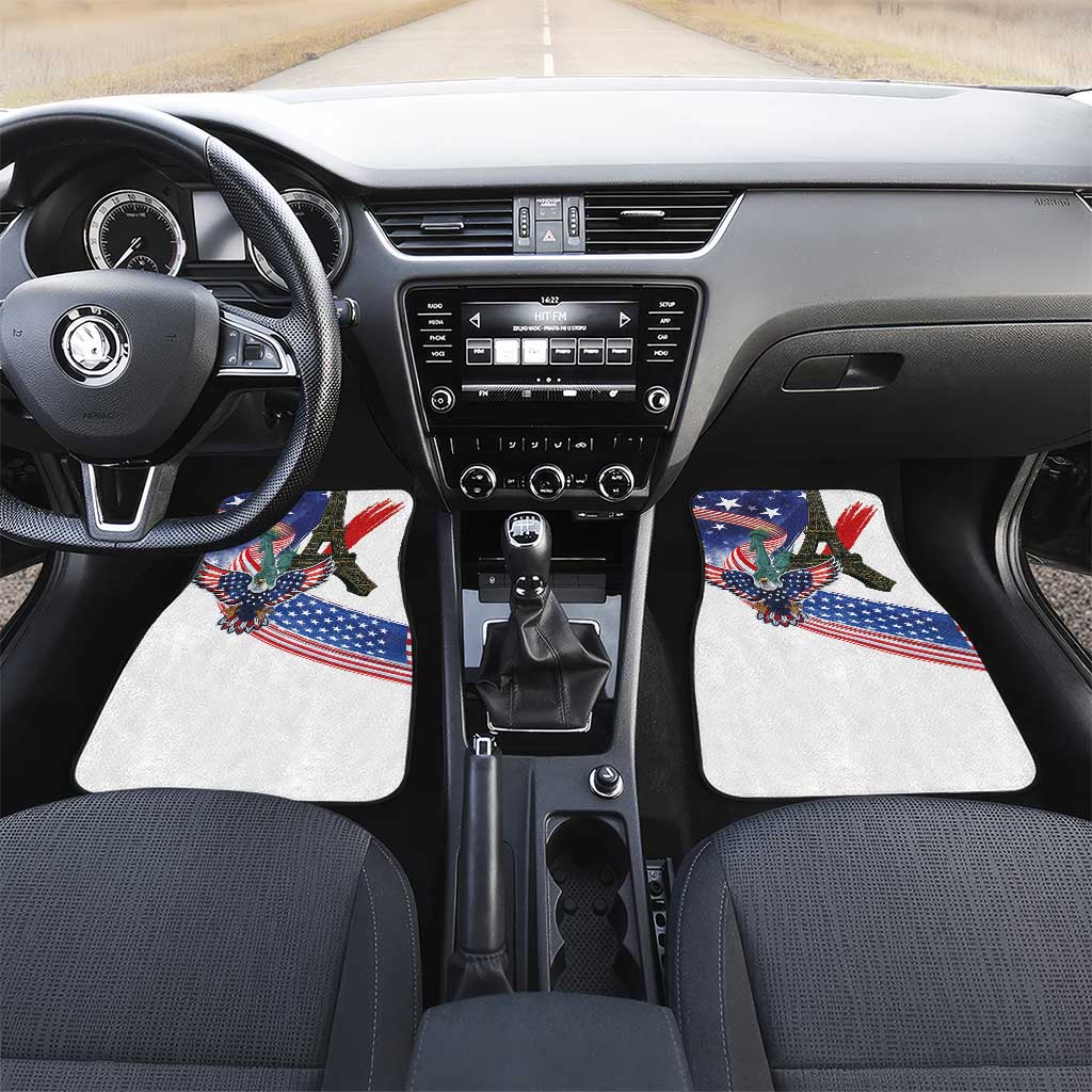 French-American Heritage Month Car Mats Dual Heritage and National Flag