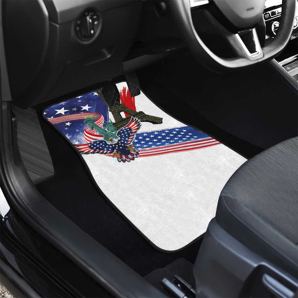 French-American Heritage Month Car Mats Dual Heritage and National Flag