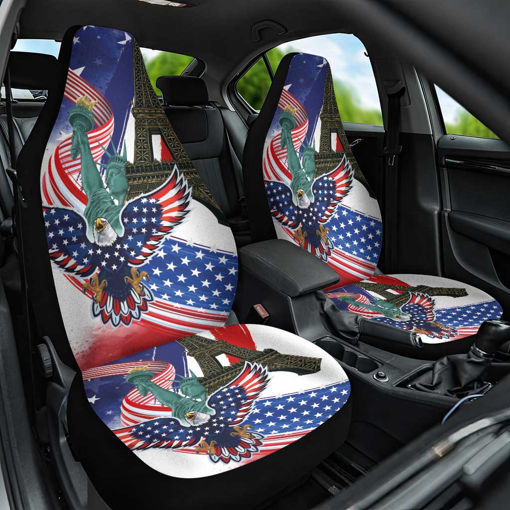 French-American Heritage Month Car Seat Cover Dual Heritage and National Flag